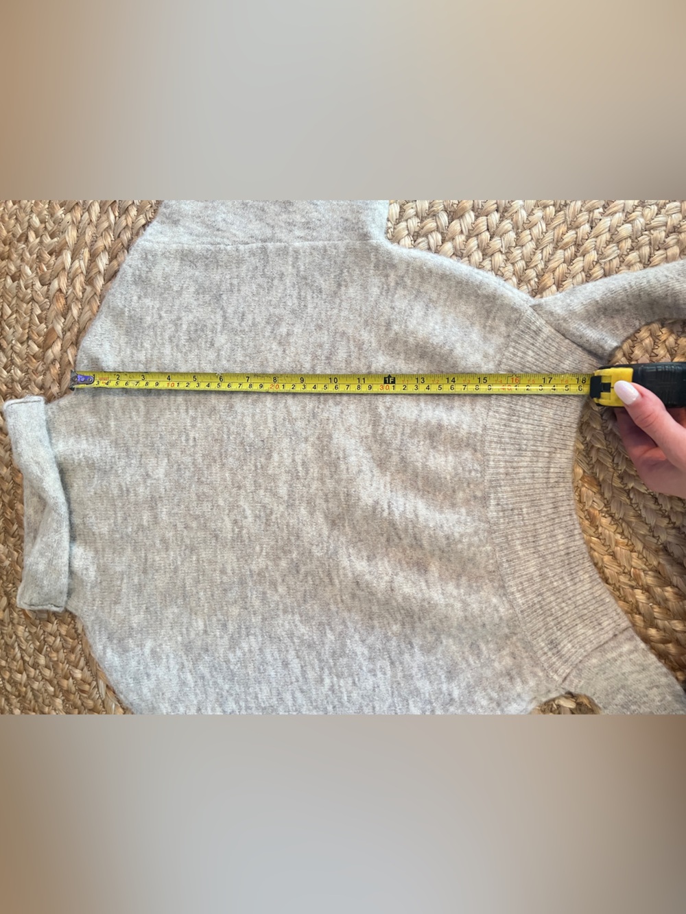 Wilfred XXS Alpaca Blend Tie Back Cropped Mock Neck Sweater Beige - Picture 7 of 8